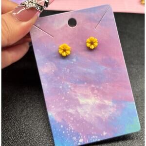 Yellow sunflower small stud earrings